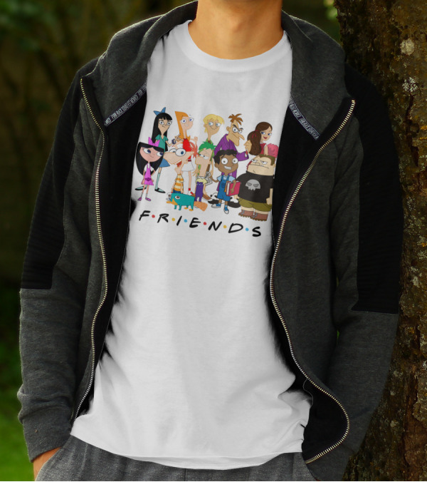 Phineas And Ferb Friends Cast With Iconic Friends T-Shirt