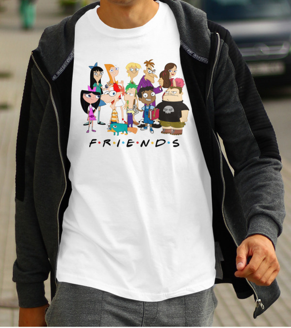 Phineas And Ferb Friends Cast With Iconic Friends T-Shirt