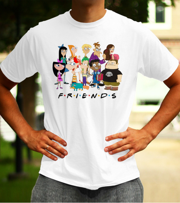 Phineas And Ferb Friends Cast With Iconic Friends T-Shirt