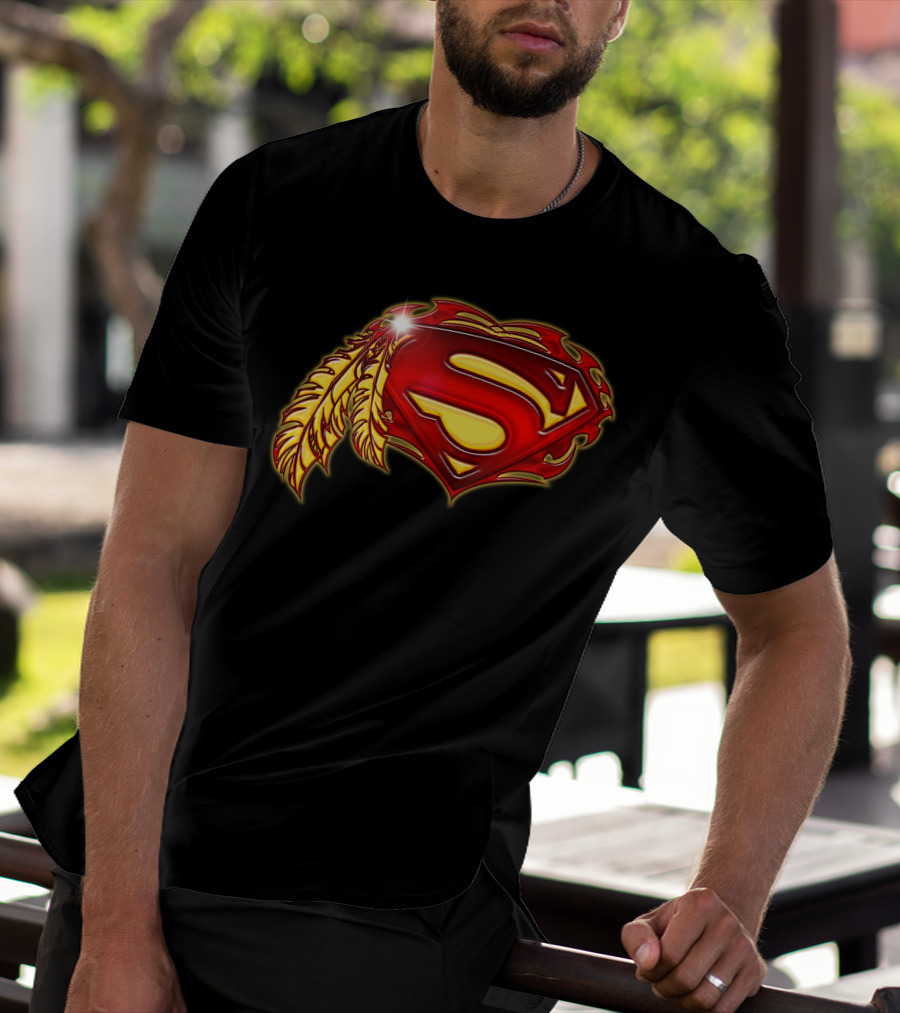 Superman Logo With Native Feather T-Shirt