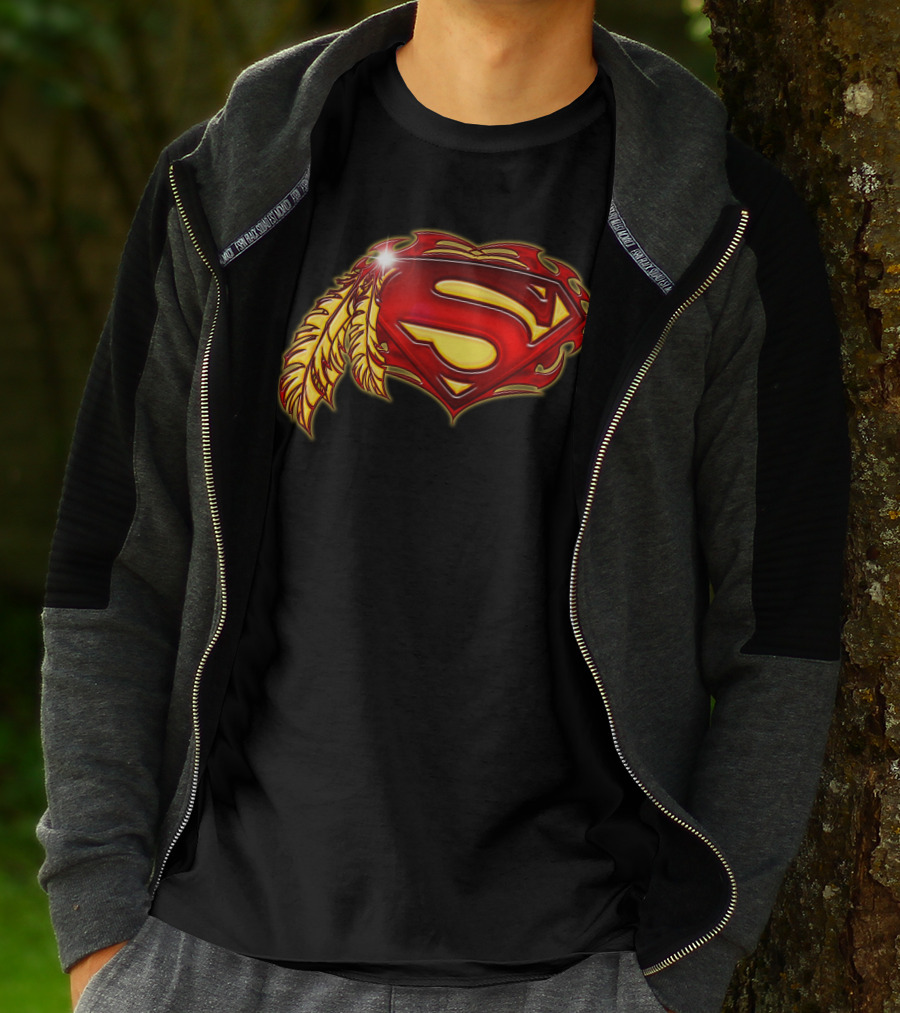 Superman Logo With Native Feather T-Shirt