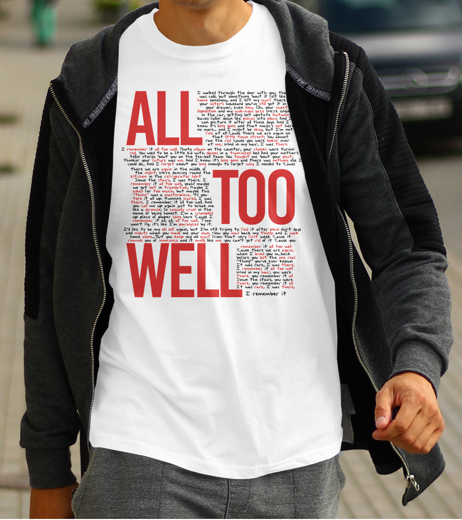 All Too Well Taylor Swift Lyrics Collage T-Shirt