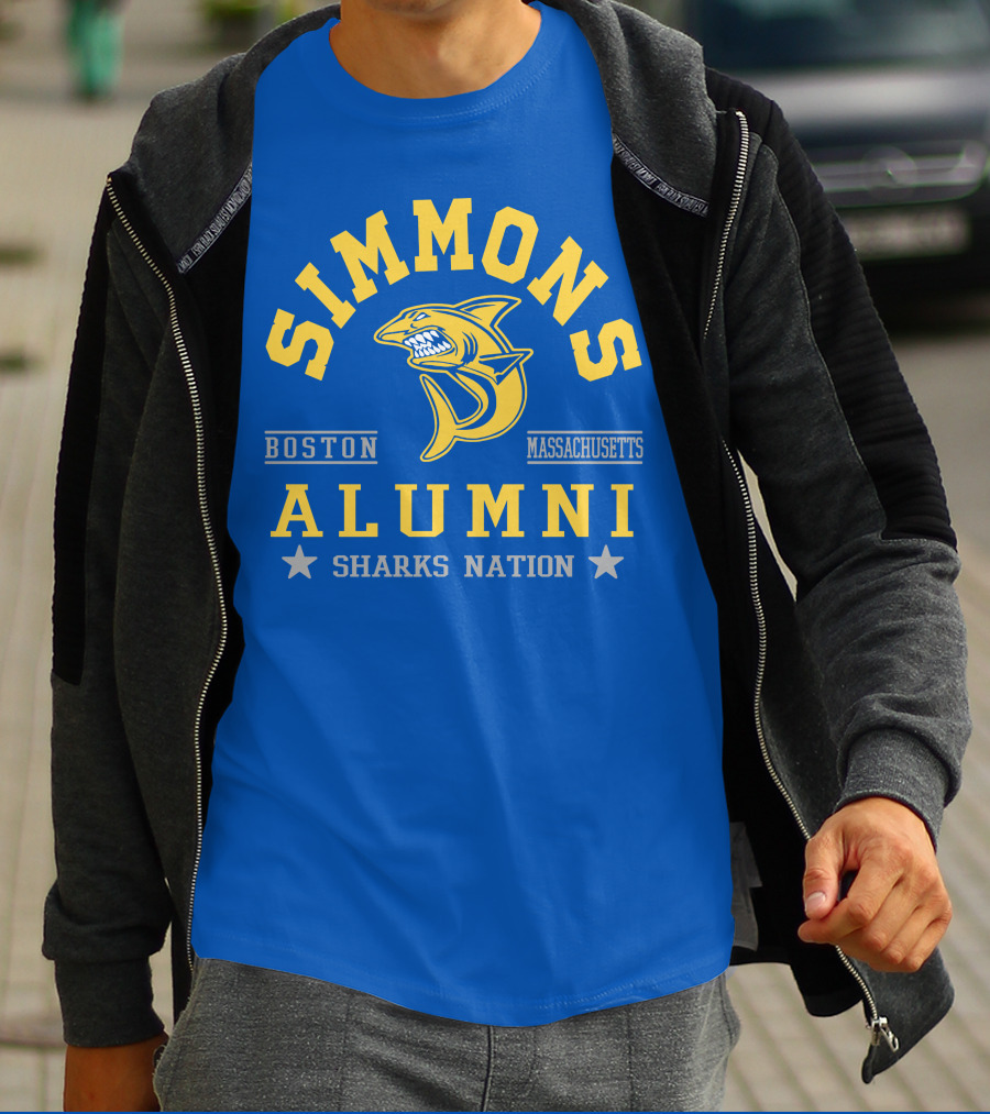 Simmons Alumni Sharks Nation Boston Massachusetts T-Shirt