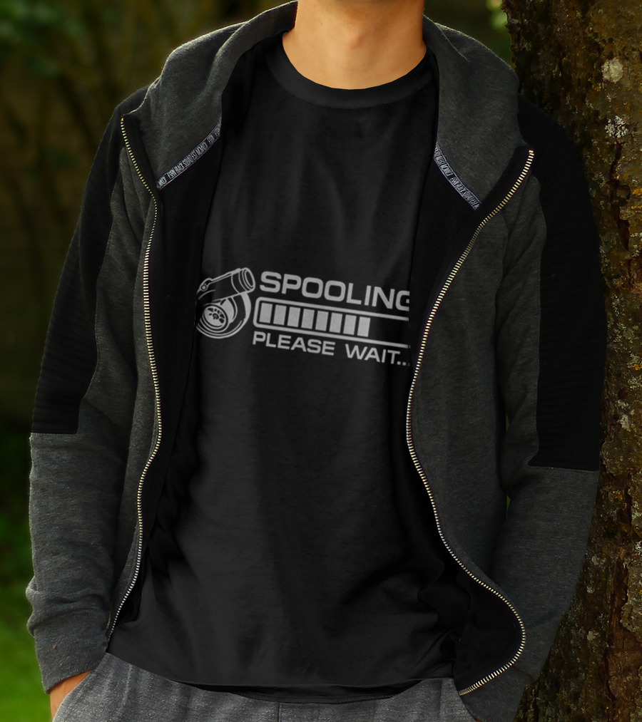 SPOOLING PLEASE WAIT Turbocharger Icon Loading Bar Mechanic T-Shirt