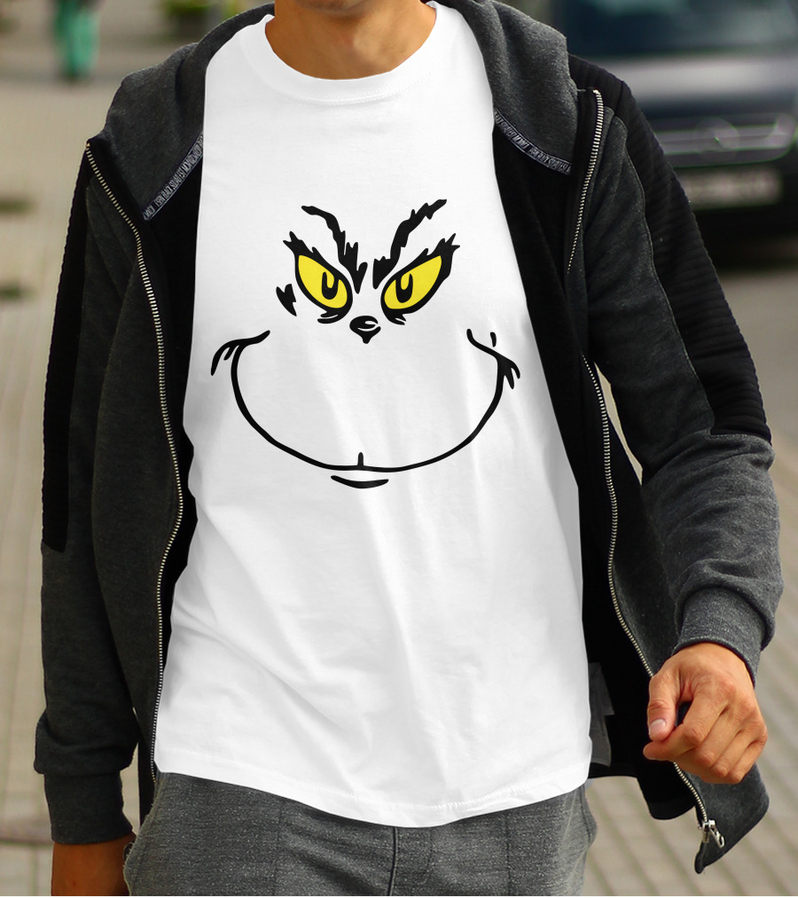Grinch Face Yellow Eyes T-Shirt