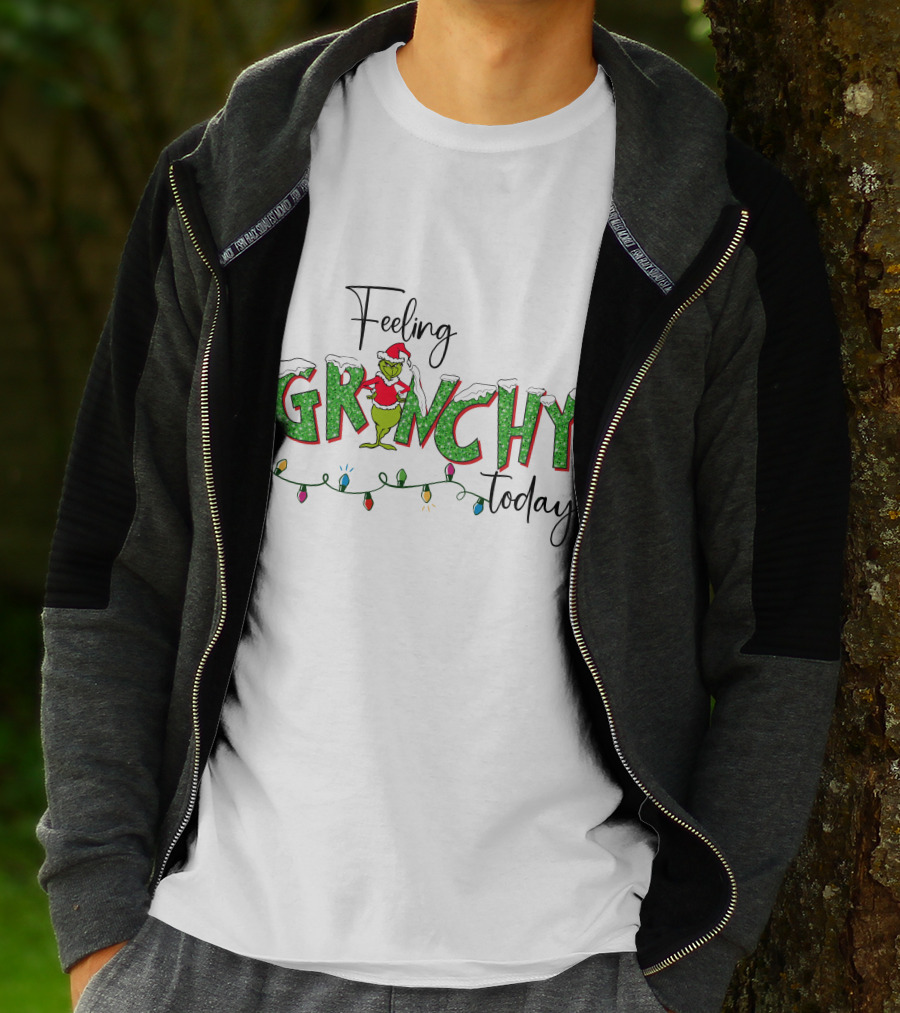 Feeling Grinchy Today Christmas Lights Holiday Festive T-Shirt