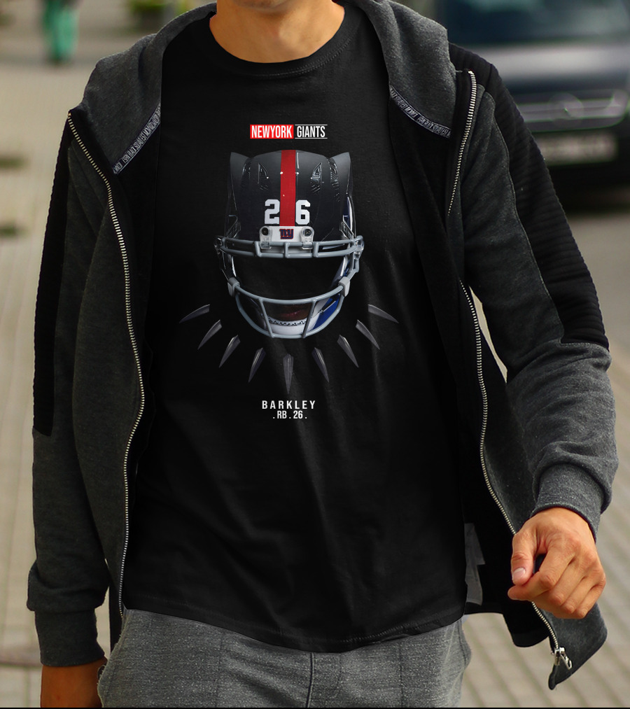 Saquon Barkley X Wakanda Forever New York 26 Helmet Collaboration T-Shirt