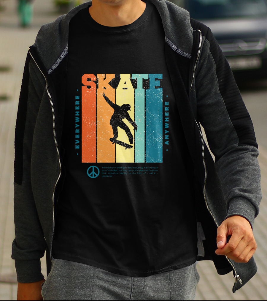 SKATE Everywhere Anywhere Peace T-Shirt