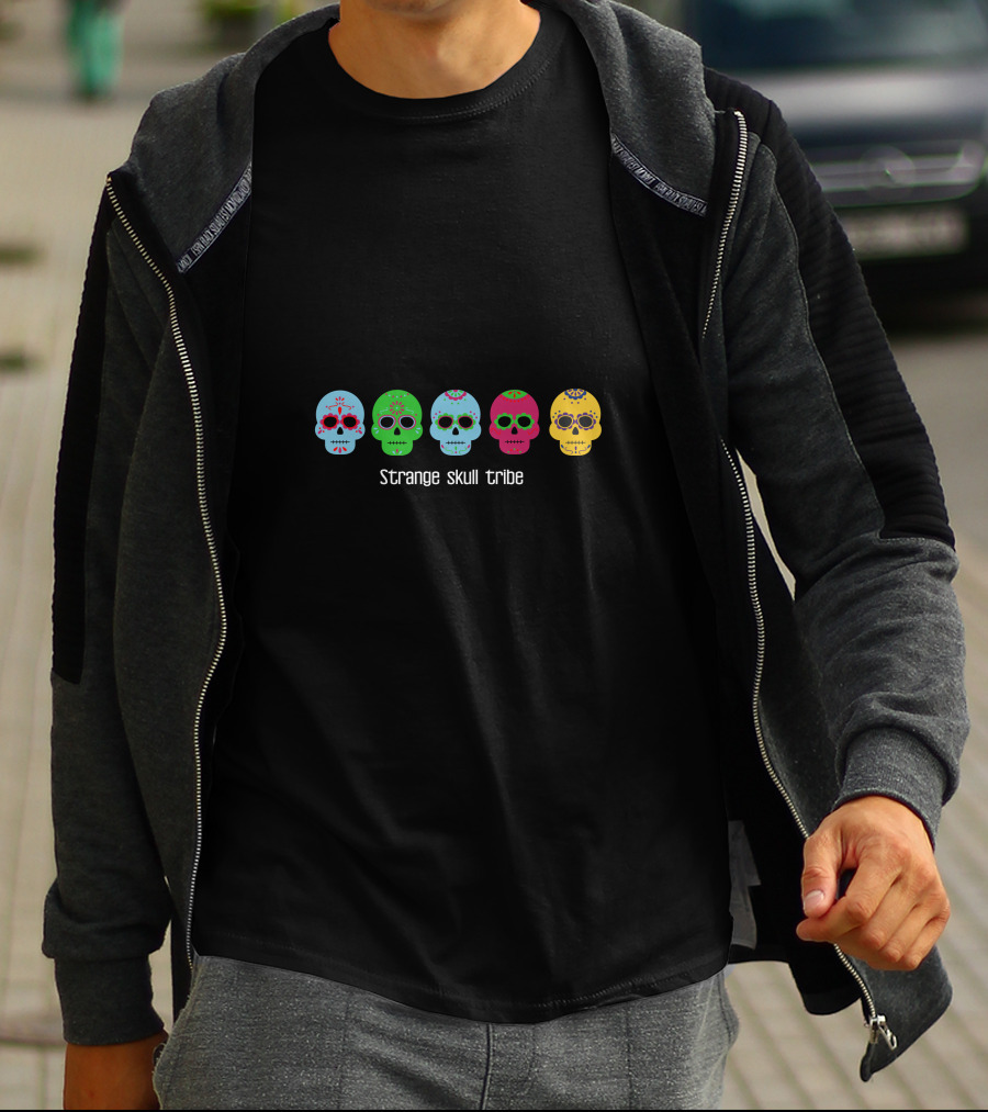 Strange Skull Tribe Colorful Skulls T-Shirt