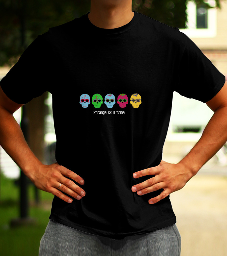 Strange Skull Tribe Colorful Skulls T-Shirt