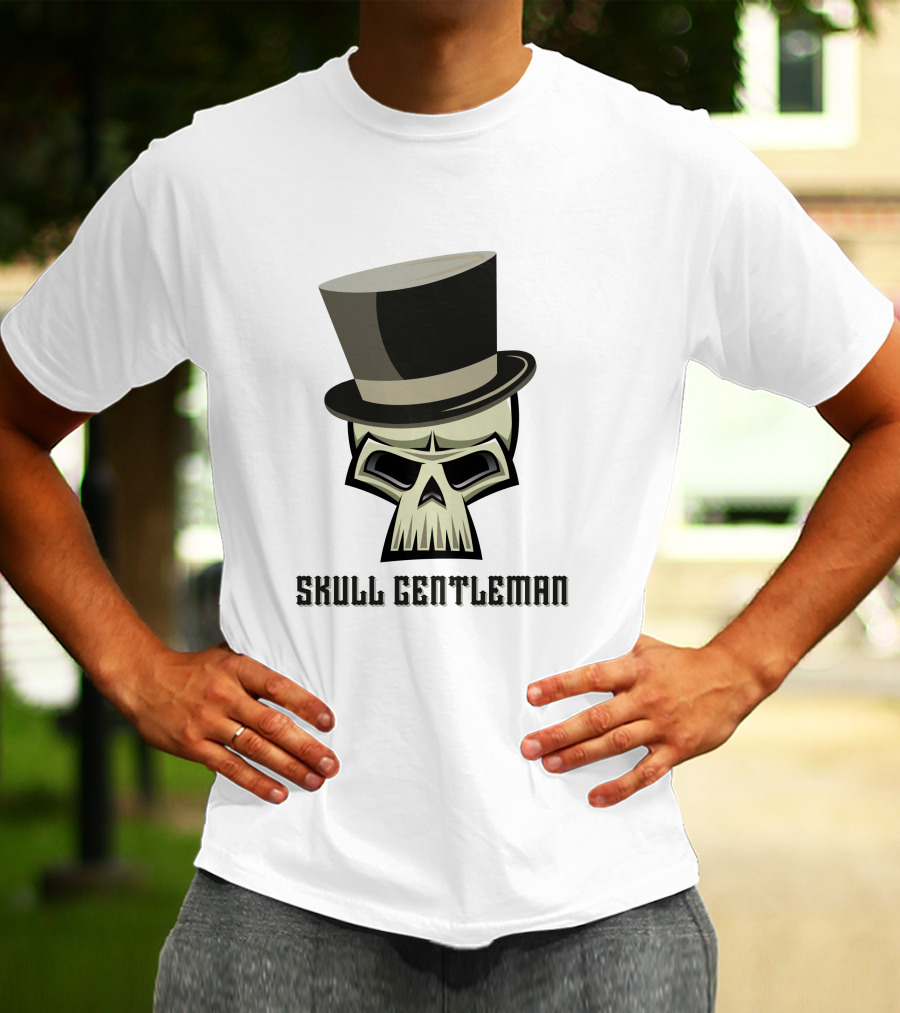 Skull Gentleman Noble Top Hat T-Shirt