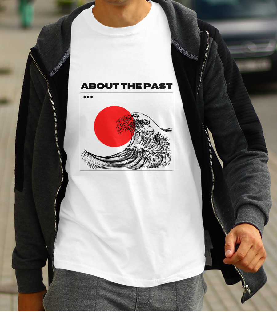 About The Past Red Sun And Great Wave T-Shirt