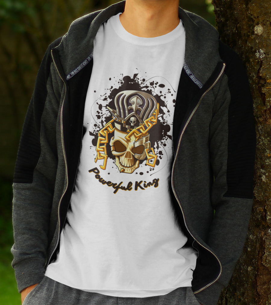 Powerful King Skull With Crown And Chains T-Shirt