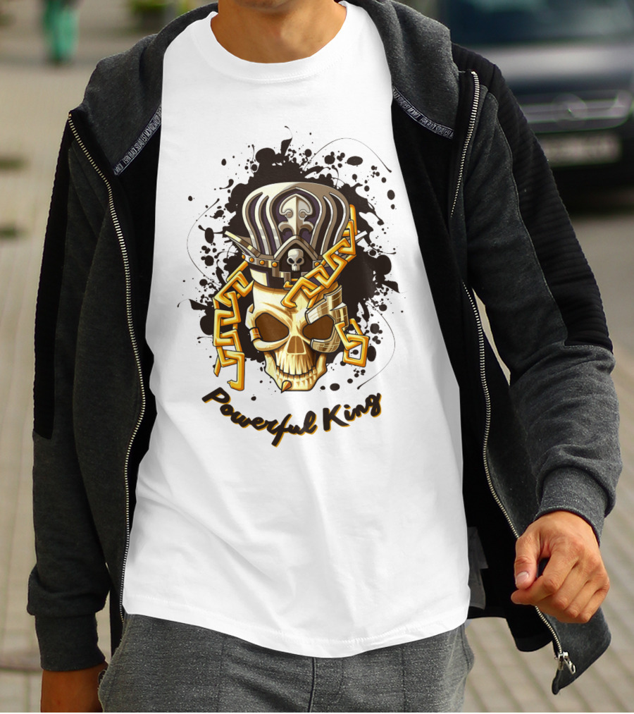 Powerful King Skull With Crown And Chains T-Shirt