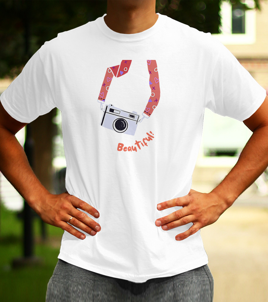 Beautiful Camera With Heart Strap T-Shirt