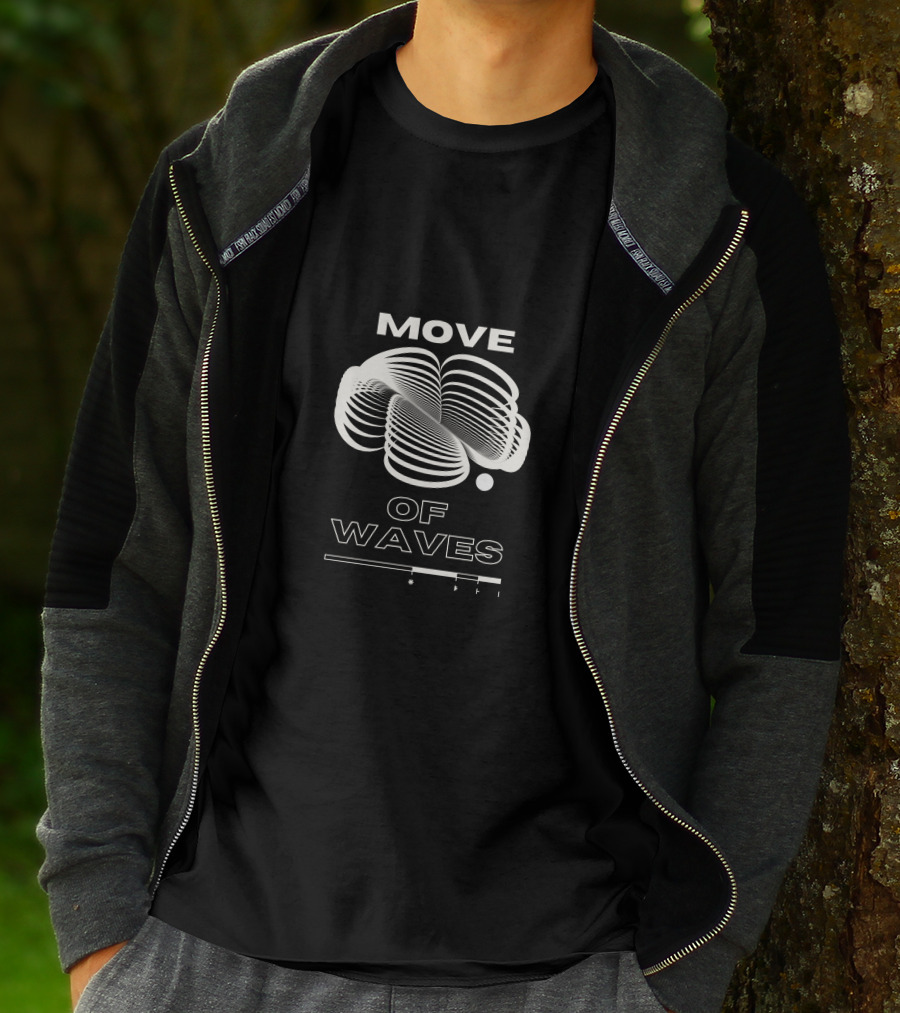 MOVE OF WAVES Optical Illusion Line T-Shirt