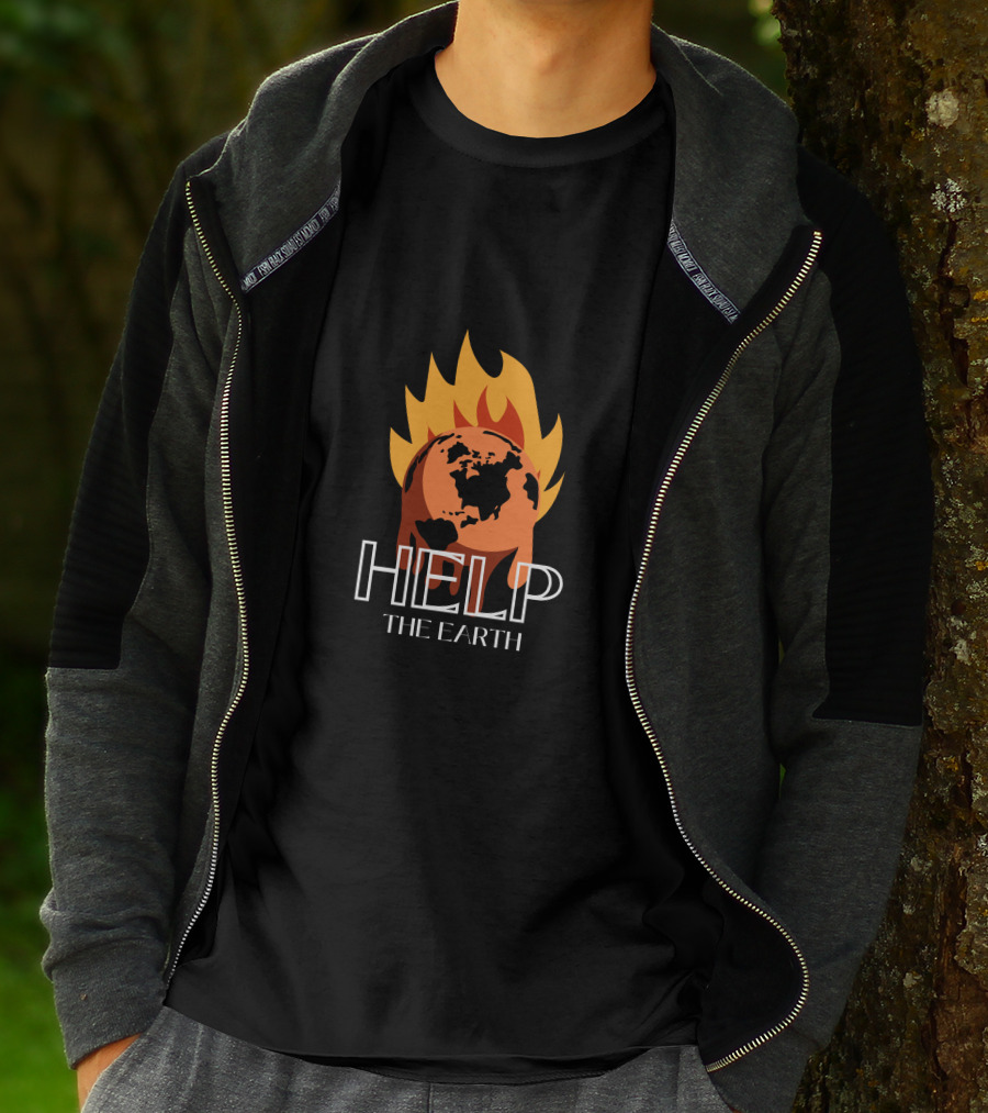 Help The Earth Save The Earth Flame Planet T-Shirt