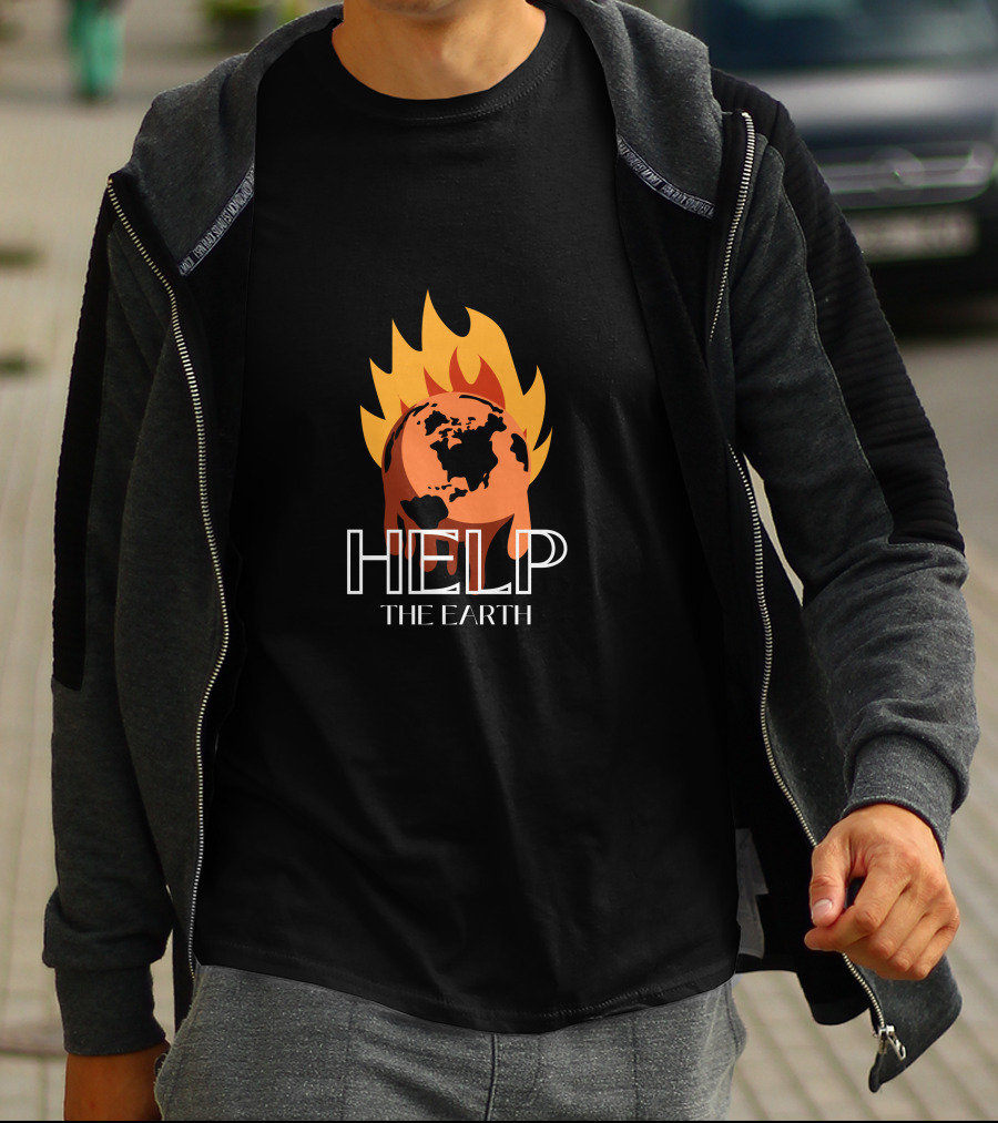 Help The Earth Save The Earth Flame Planet T-Shirt