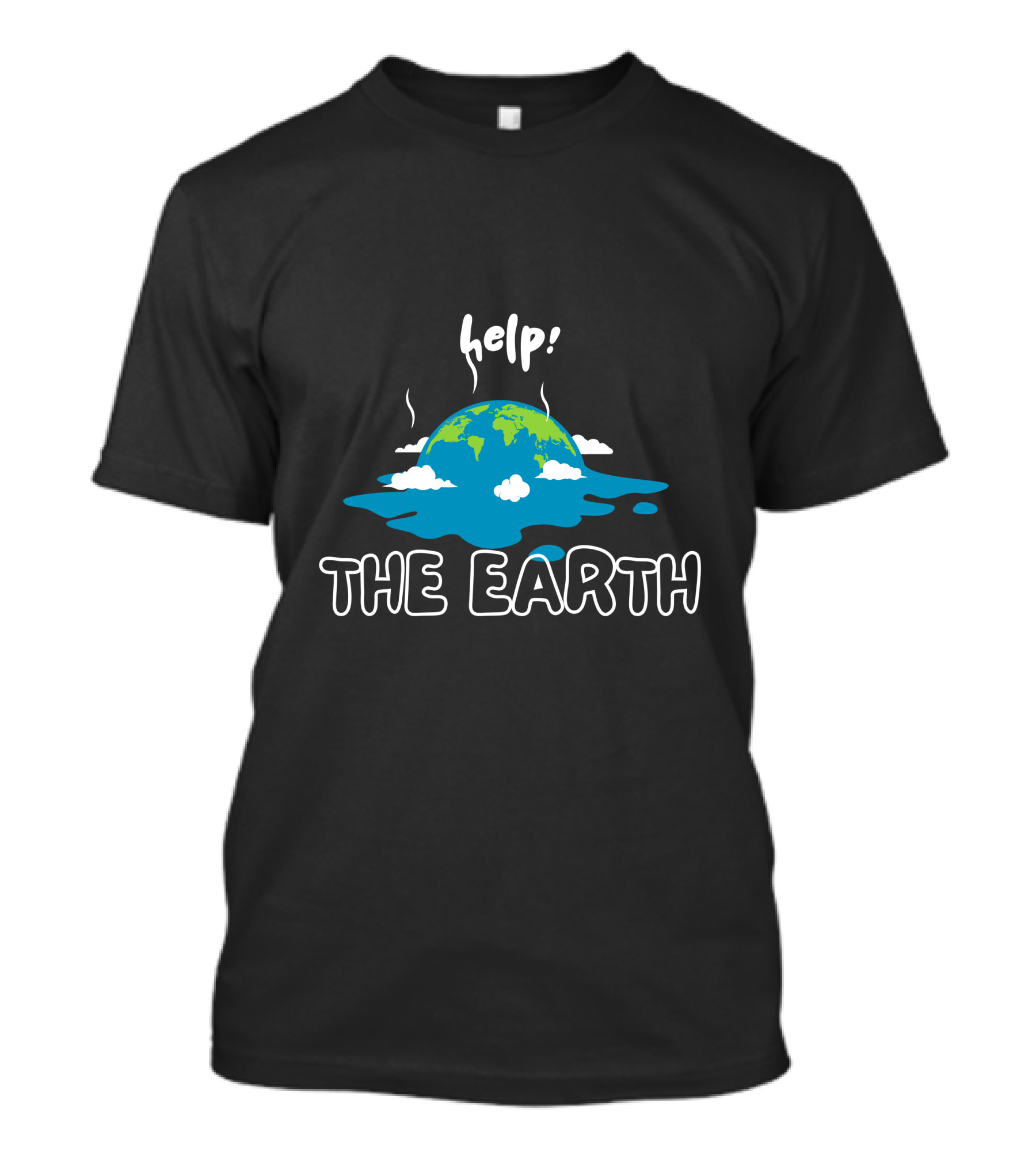 Help The Earth Melting Globe Clouds T-Shirt