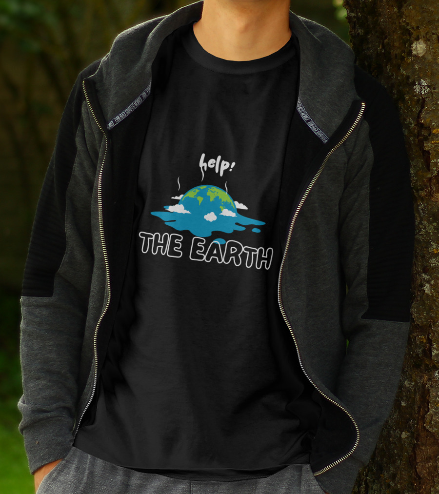Help The Earth Melting Globe Clouds T-Shirt