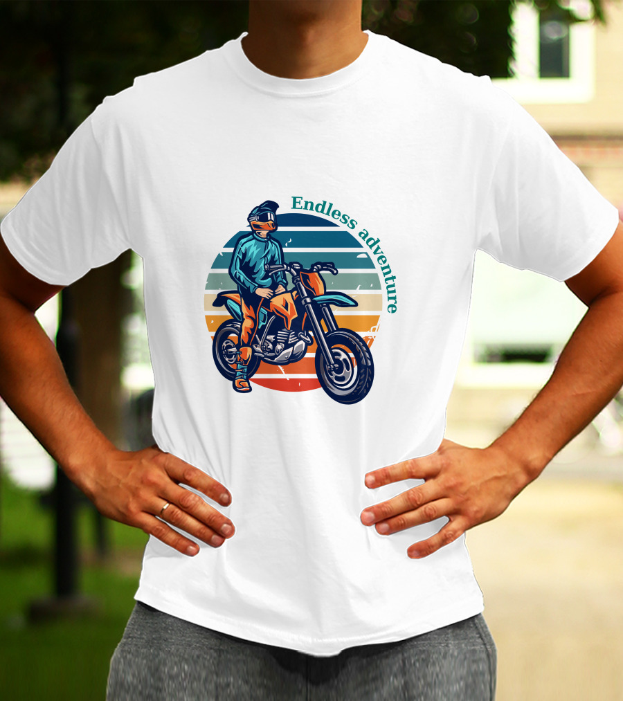 Endless Adventure Retro Motorcycle Rider T-Shirt