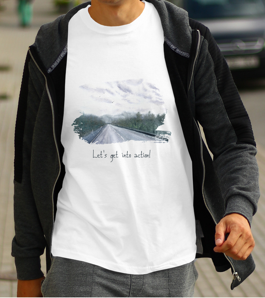 Let's Get Into Action Scenic Road Adventure T-Shirt
