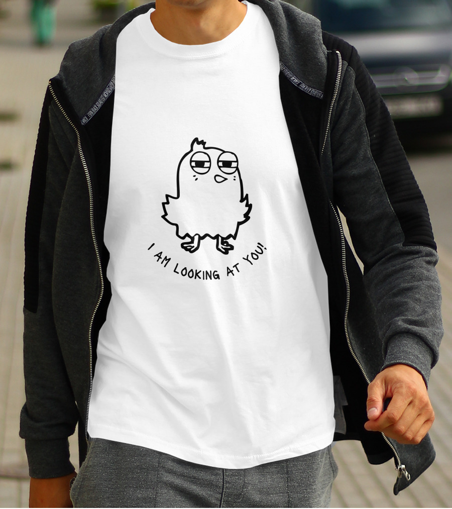 I Am Looking At You Cartoon Bird Eyes T-Shirt