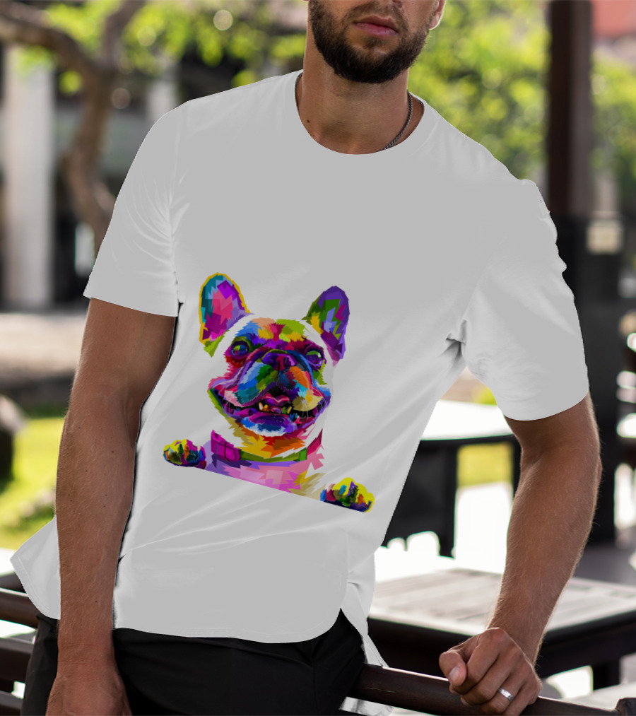 Colorful Dog Pop Art French Bulldog T-Shirt