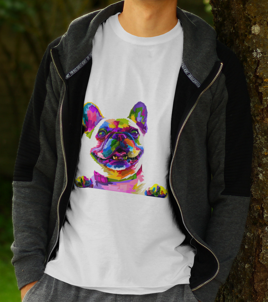 Colorful Dog Pop Art French Bulldog T-Shirt