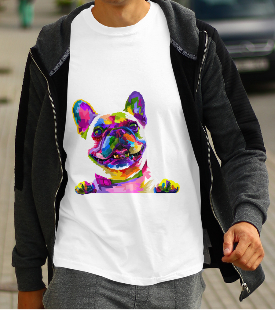 Colorful Dog Pop Art French Bulldog T-Shirt