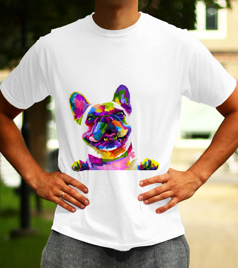 Colorful Dog Pop Art French Bulldog T-Shirt