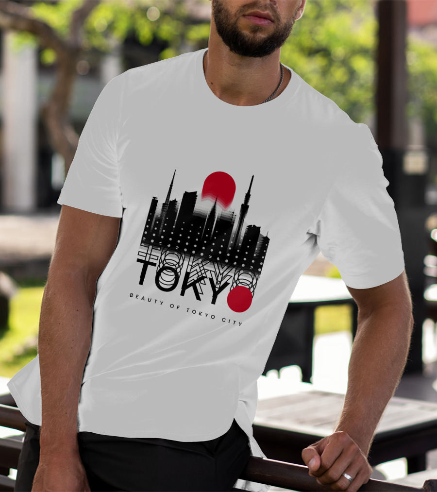 Tokyo Beauty Of Tokyo City Skyline Red Sun T-Shirt