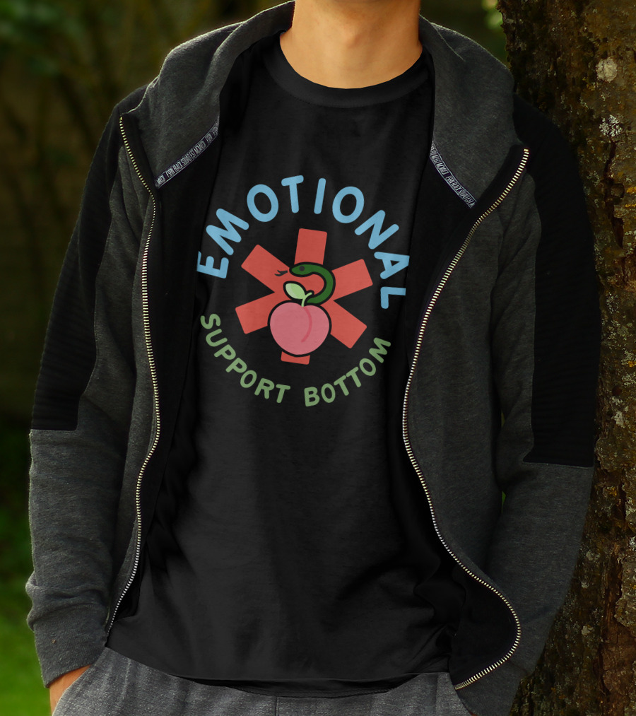 EMOTIONAL SUPPORT BOTTOM Snake Peach T-Shirt