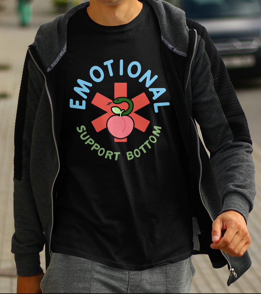 EMOTIONAL SUPPORT BOTTOM Snake Peach T-Shirt