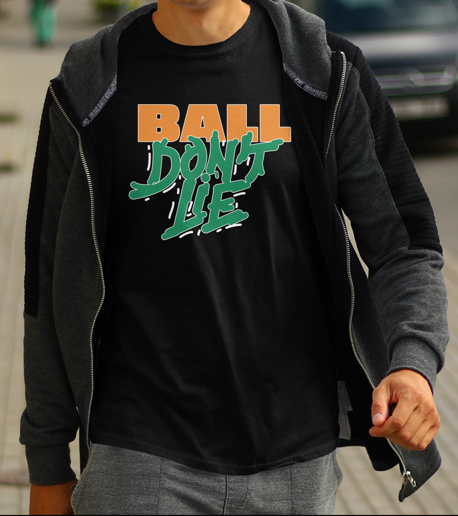 Ball Don't Lie Two-Tone Bold Typography T-Shirt