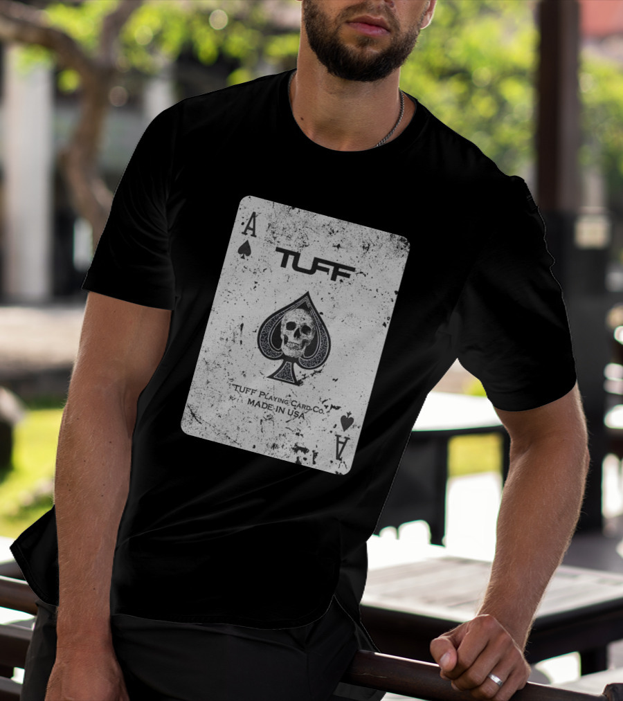 Ace Of Spades Skull Design Tuff Playing Card Co. Made In USA T-Shirt