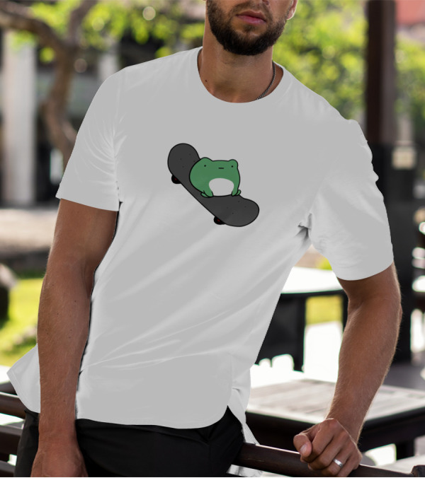Skateboard Frog On Minimalist Deck T-Shirt