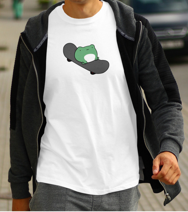 Skateboard Frog On Minimalist Deck T-Shirt