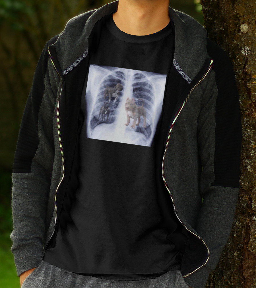 Jeremy Reaves XRay Dog Pitbulls In Chest Cavity T-Shirt