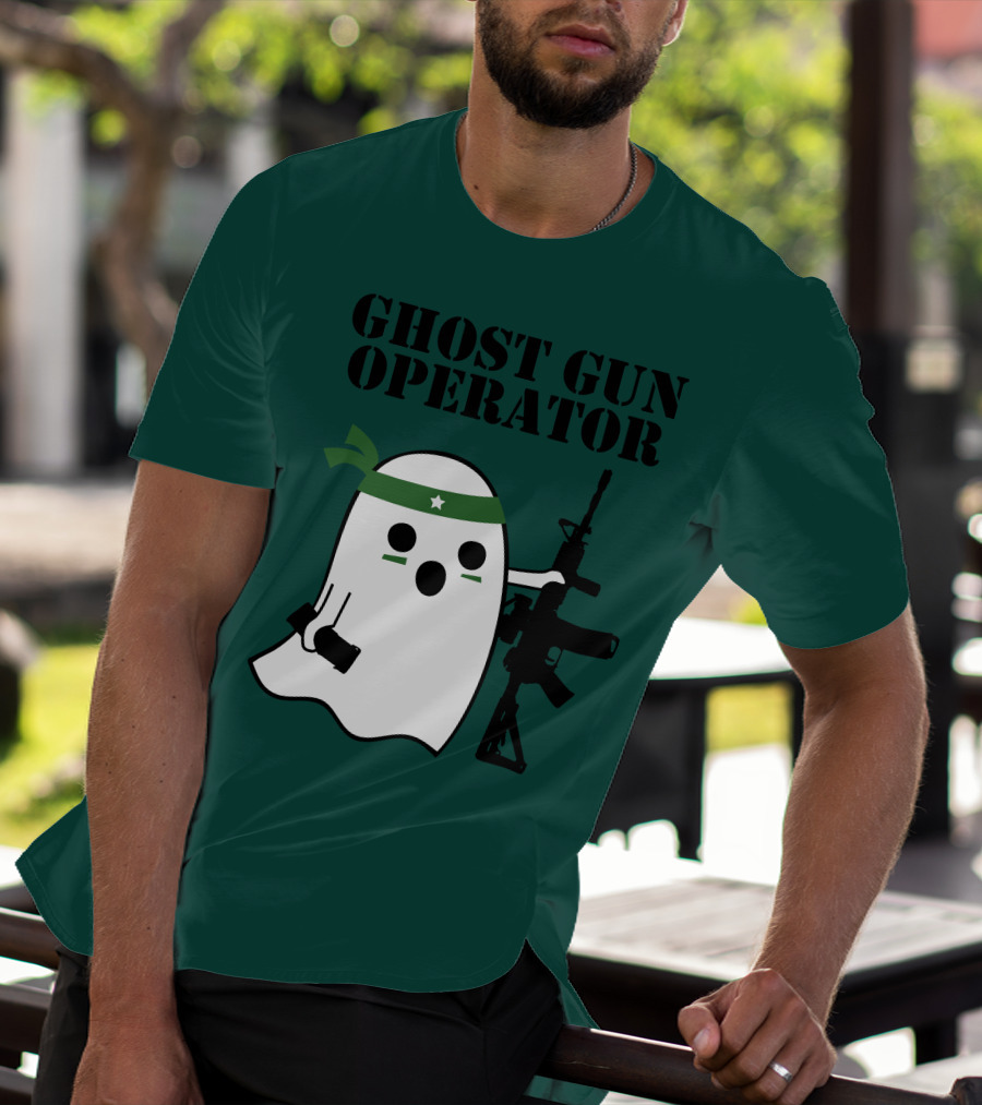 Ghost Gun Operator Ghost With Bandana And Rifle T-Shirt