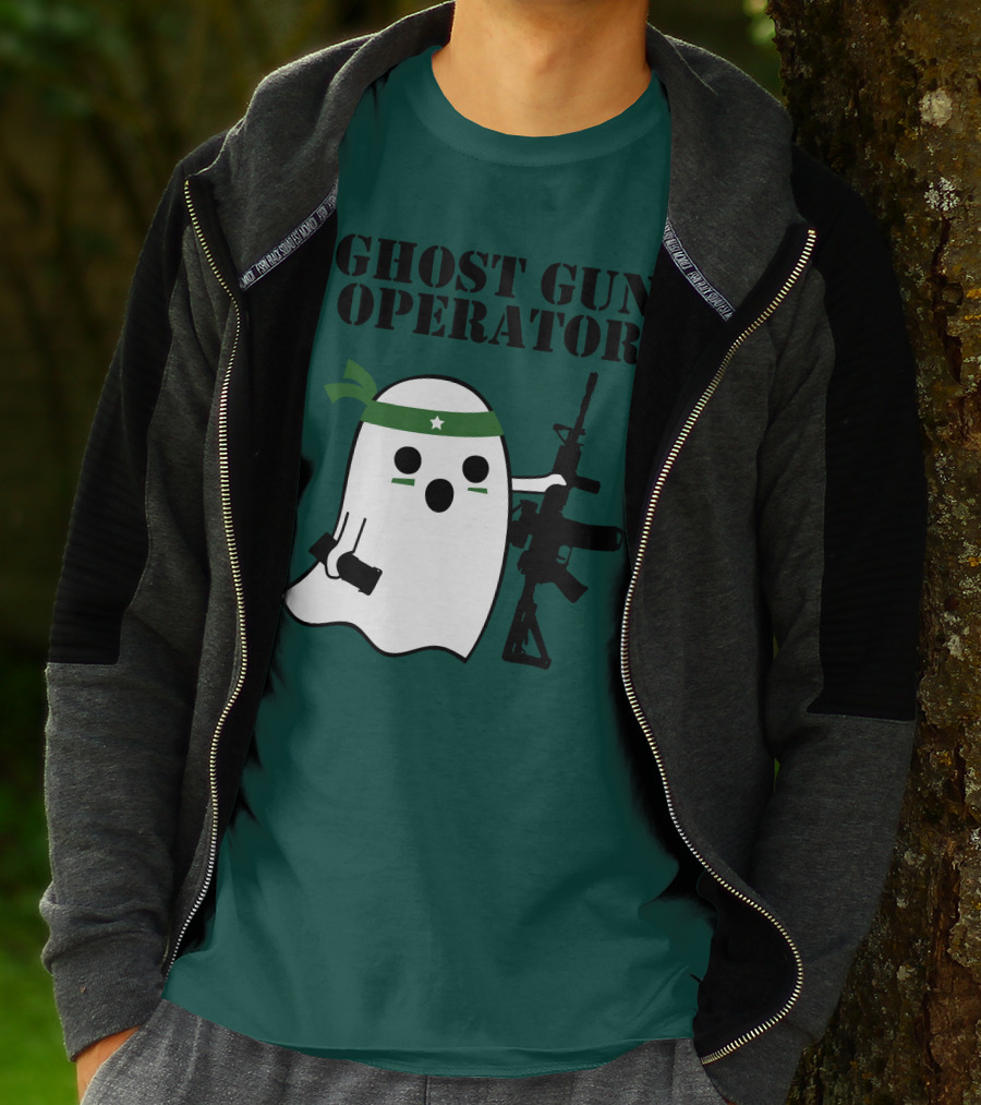 Ghost Gun Operator Ghost With Bandana And Rifle T-Shirt