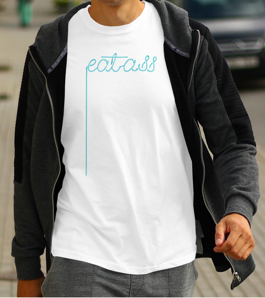Waterparks Eat Ass Neon Blue Scrawl T-Shirt