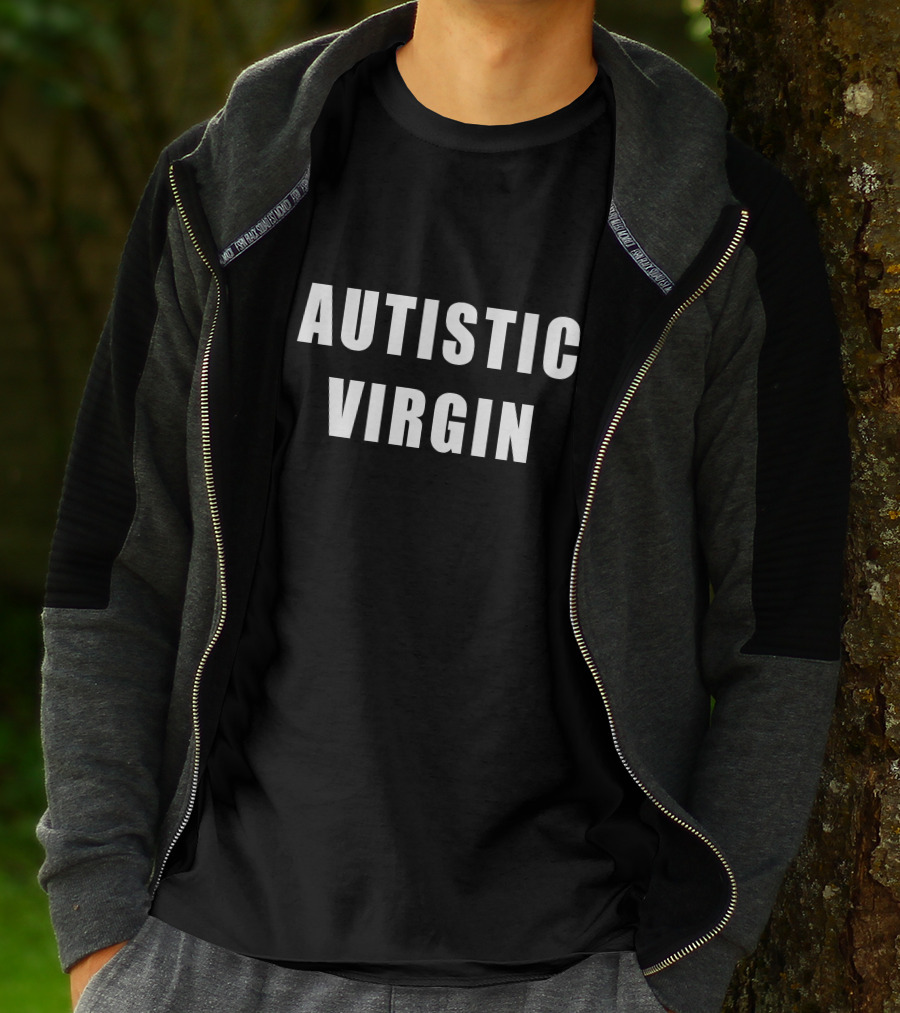 AUTISTIC VIRGIN WHITE BLOCK TEXT T-Shirt