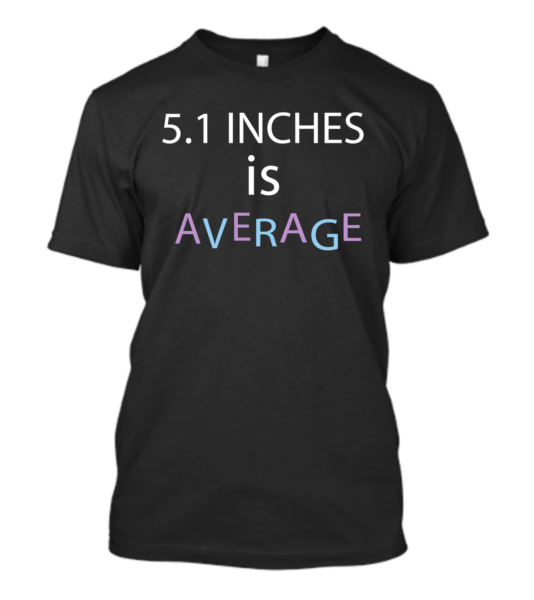 5.1 Inches Is Average In Pastel Text T-Shirt