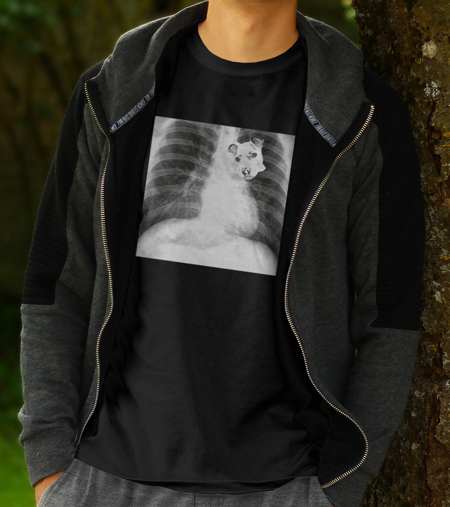 Dawg In Him X-Ray Puppy Chest Image T-Shirt