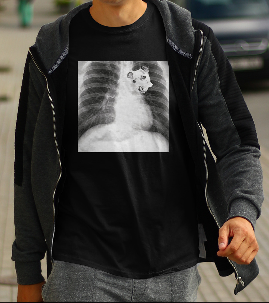 Dawg In Him X-Ray Puppy Chest Image T-Shirt