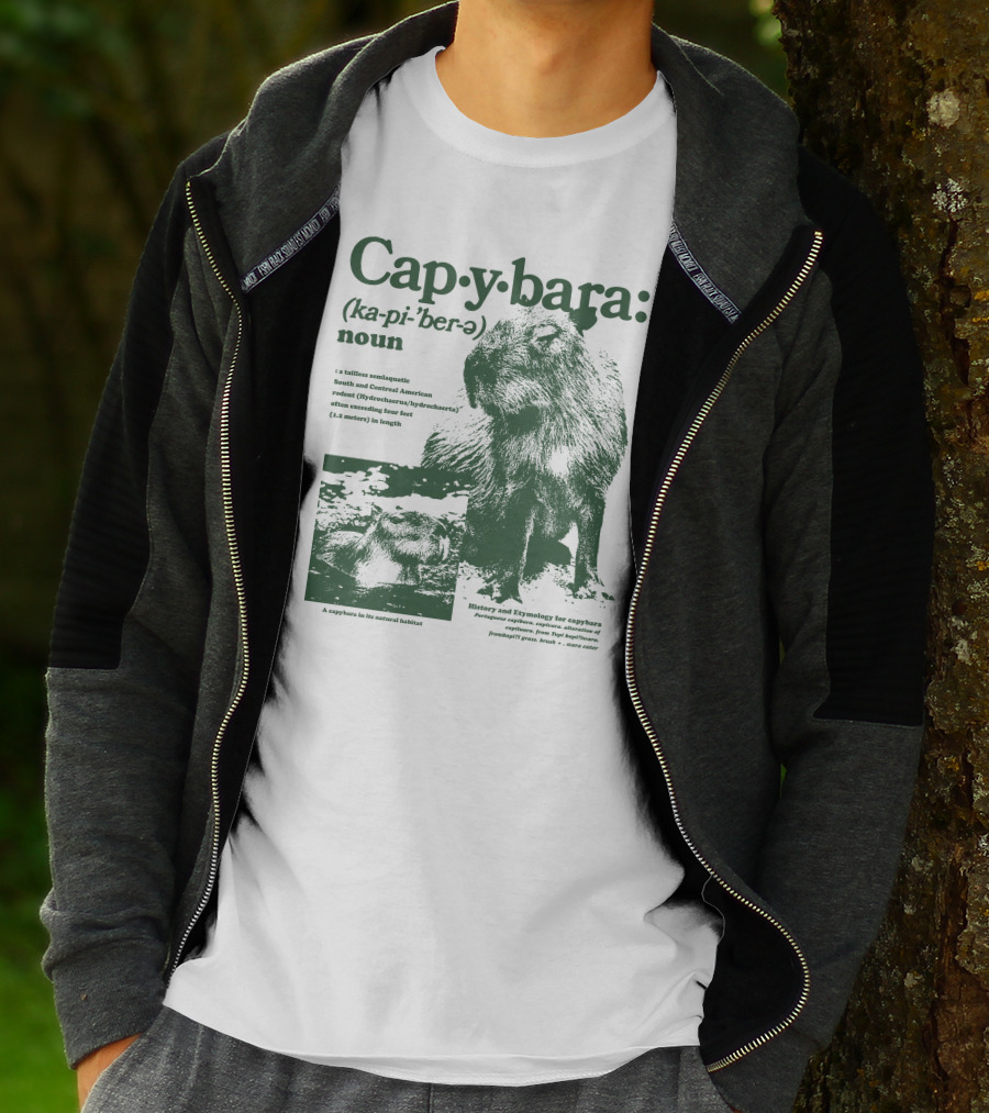 Capybara Ka-pi-ˈber-ə Definition History Etymology Rodent Habitat T-Shirt