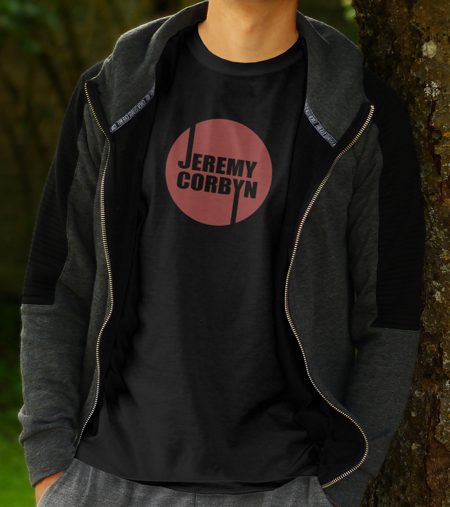 Jeremy Corbyn Bold Maroon Circle T-Shirt
