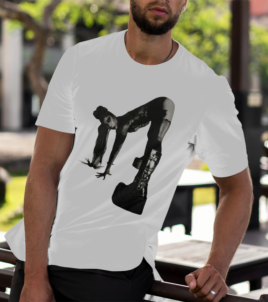 Lady Gaga Chromatica Black And White Striking Pose Platform Boots T-Shirt
