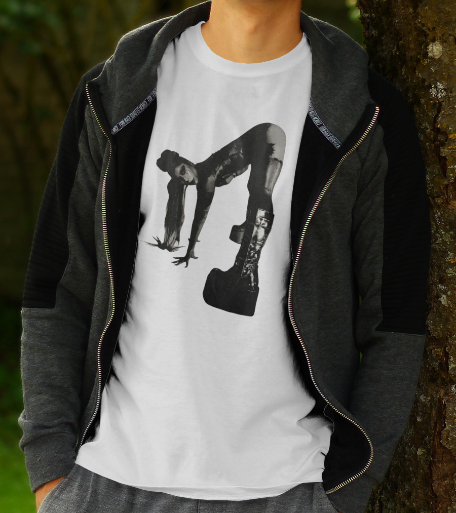 Lady Gaga Chromatica Black And White Striking Pose Platform Boots T-Shirt